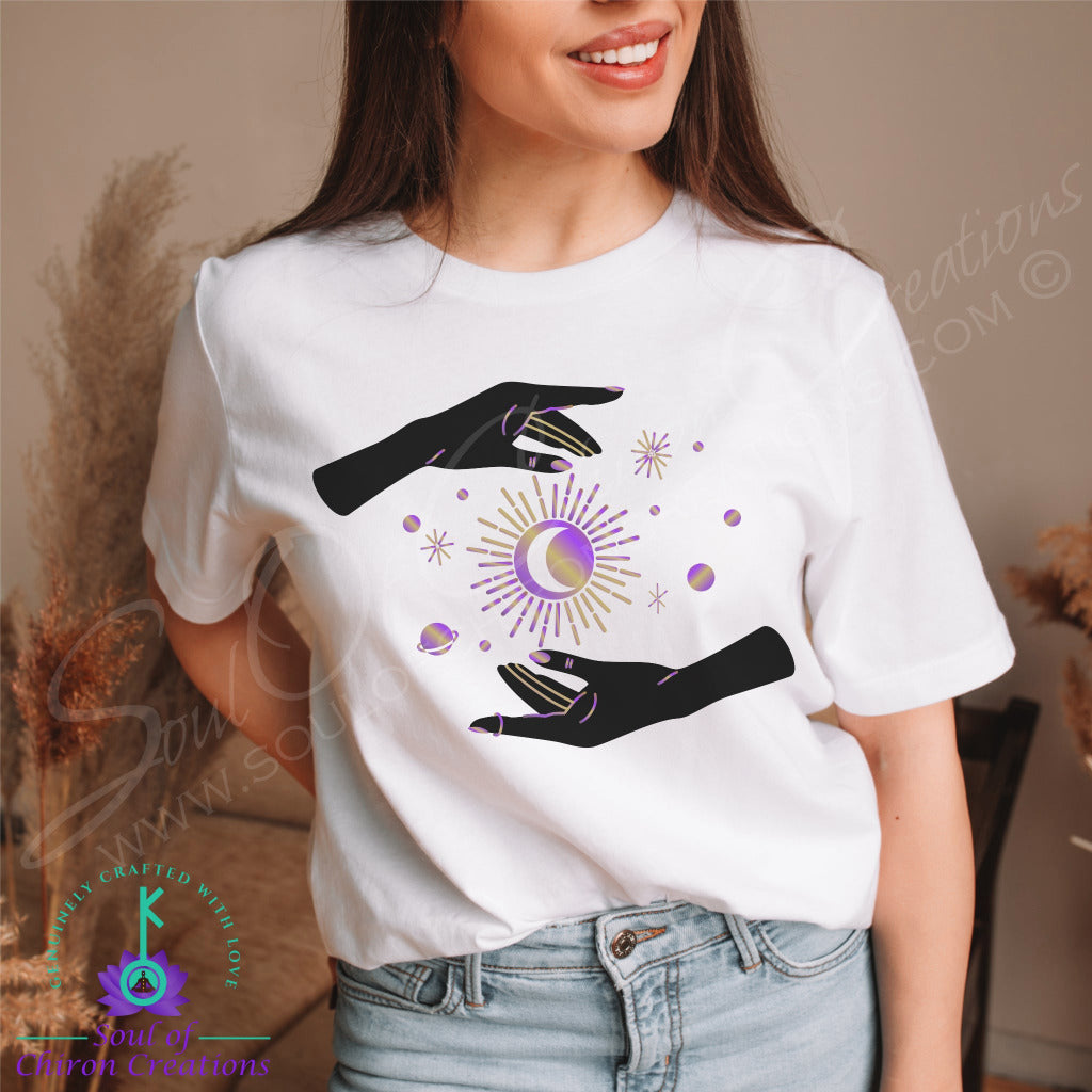 Women's Starry Serenity Ultimate Celestial Essential Tee - Black