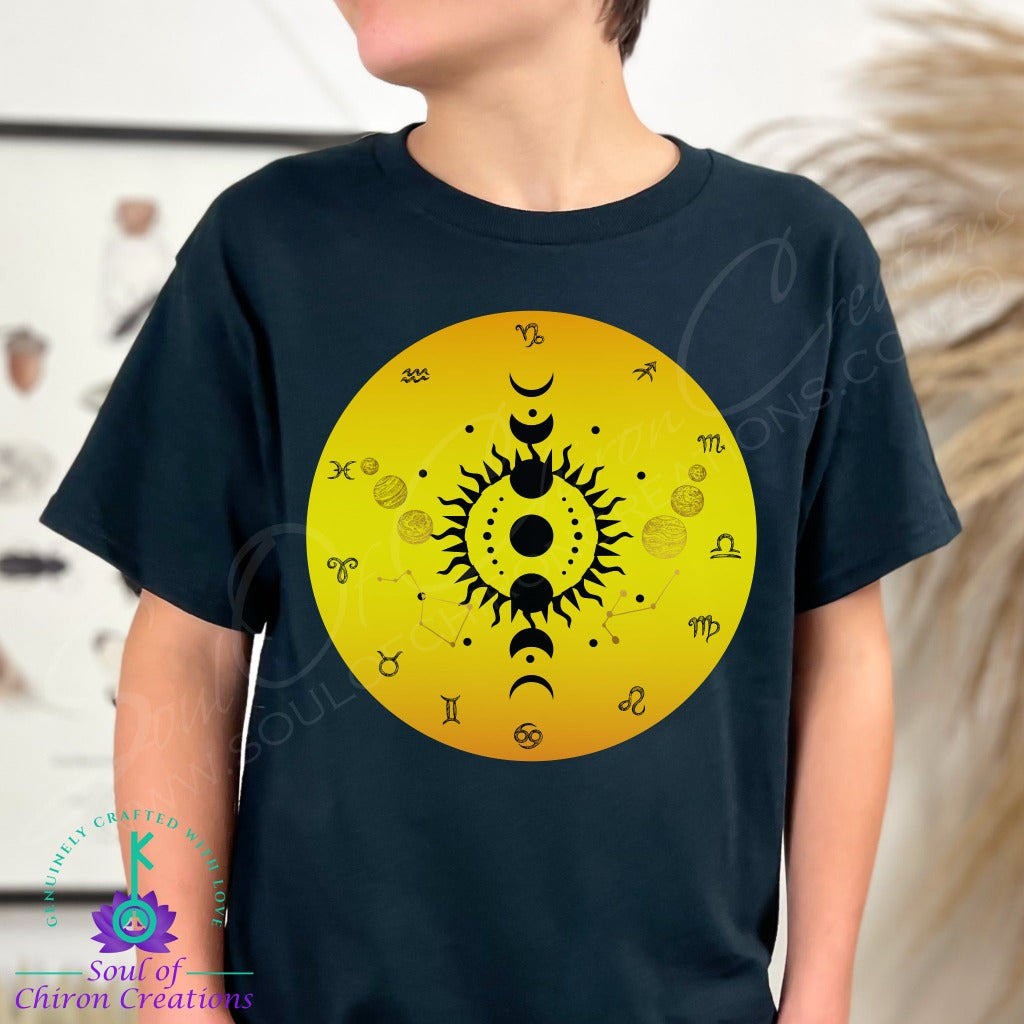 Boy's Sunquake Zodiac Wheel Black T-Shirts