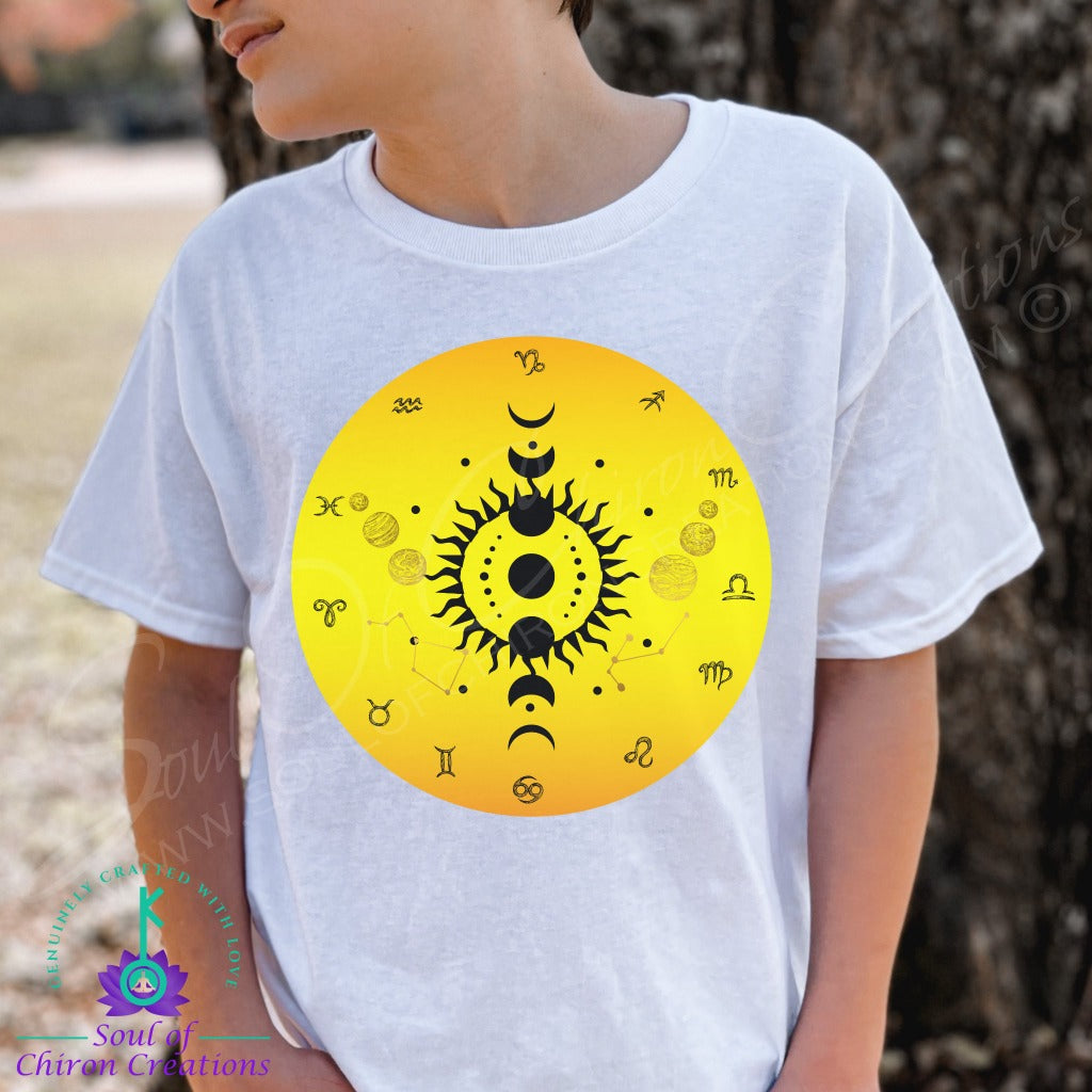 Boy&#39;s Sunquake Zodiac Wheel White T-Shirts