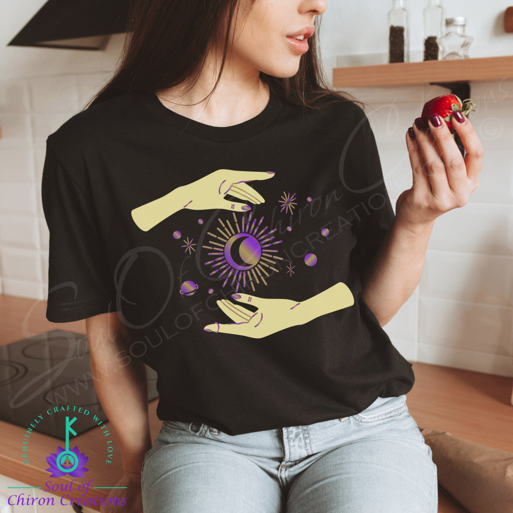 Women's Starry Serenity Ultimate Celestial Essential Tee - Black