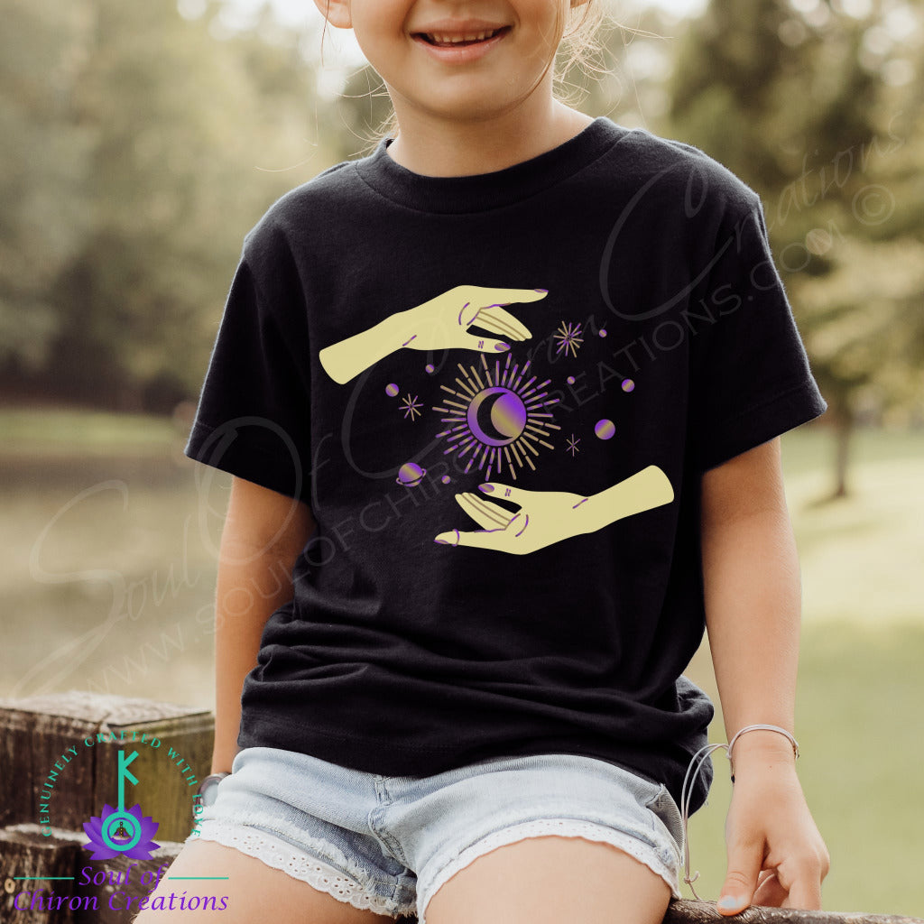 Girl's Starry Serenity Ultimate Celestial Essential Tee - Black