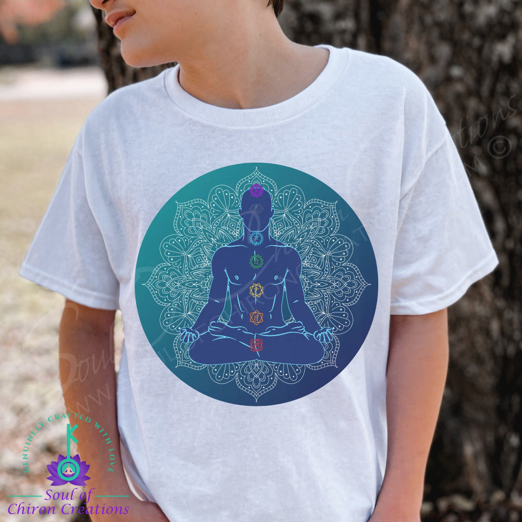 Boy's Meditative Sapphire Enlightenment White Tee