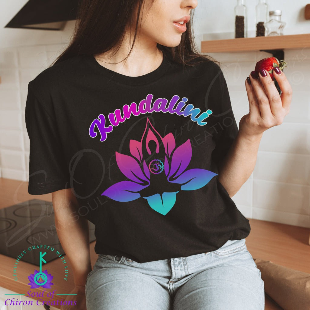 Women's Awakened Kundalini Lotus T-Shirt - Black