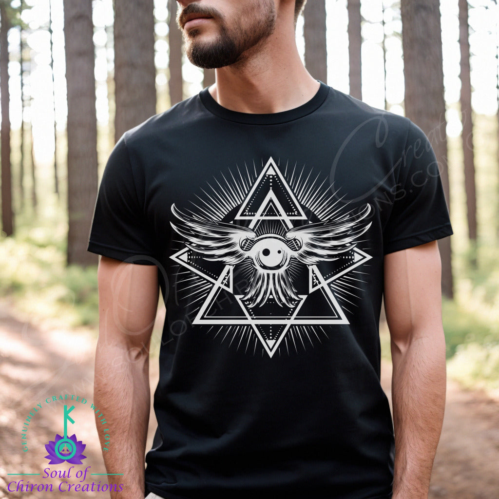 Men&#39;s Black/White Intuitive Seeker T-Shirts - Black