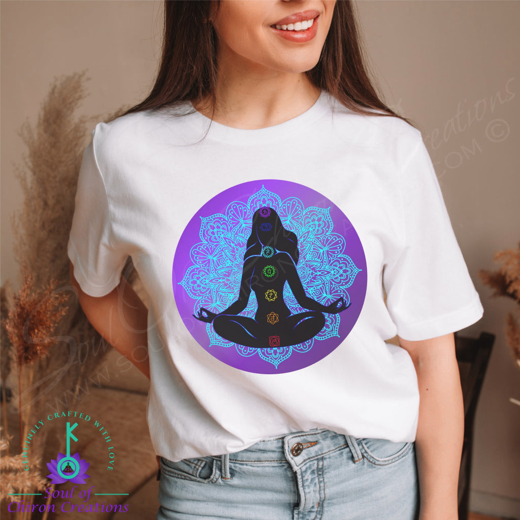 Women's Black Calming Elegance T-Shirt - White
