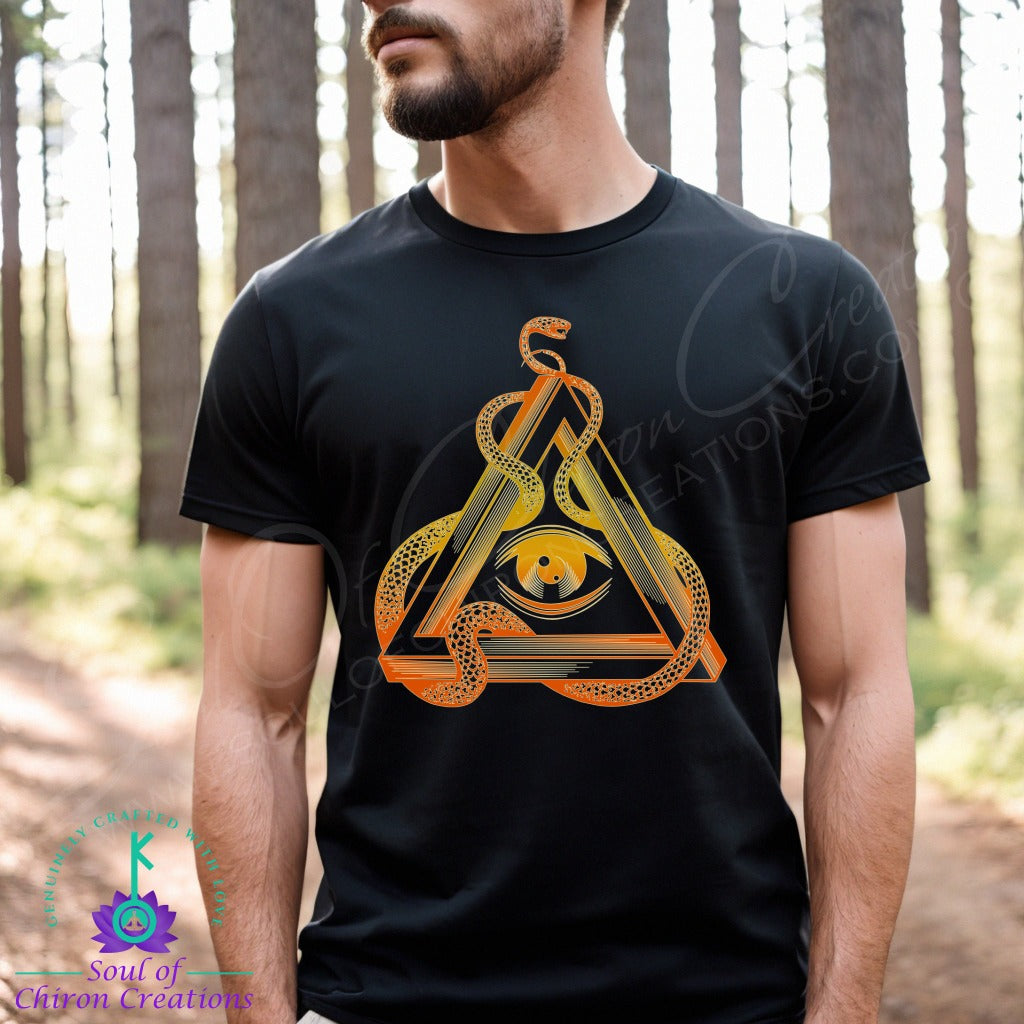 Carnelian Transcendent Serpent Tee for Men - Black