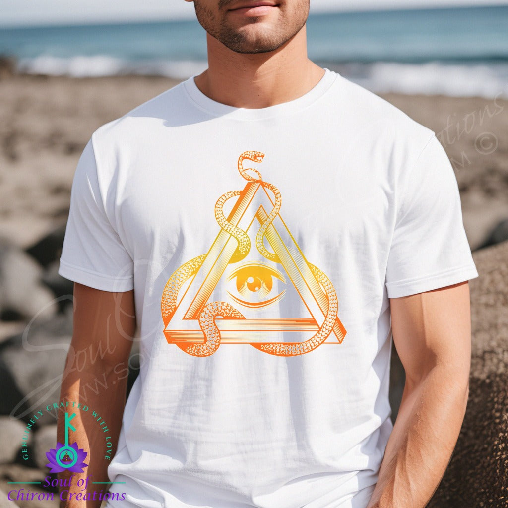 Carnelian Transcendent Serpent Tee for Men - White