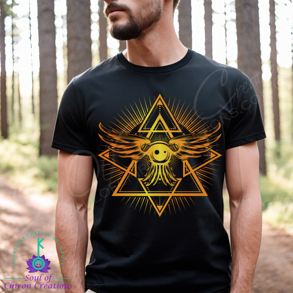 Men's Orange Intuitive Seeker T-Shirts - Black