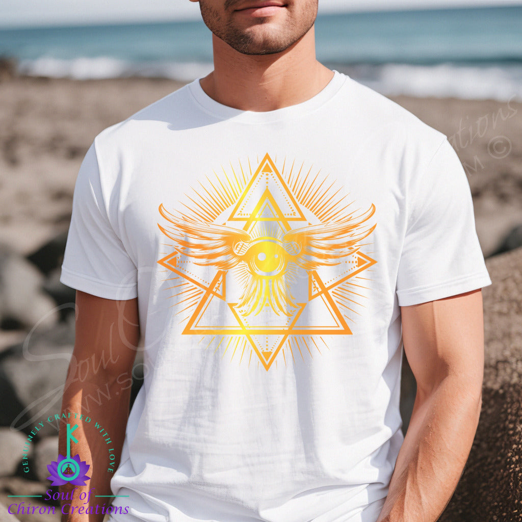 Men's Orange Intuitive Seeker T-Shirts - White