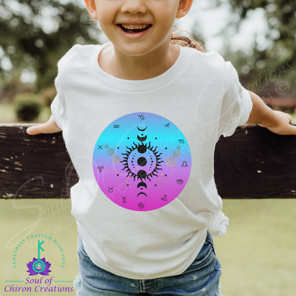 Girl's Zodiac Wheel T-Shirts - White